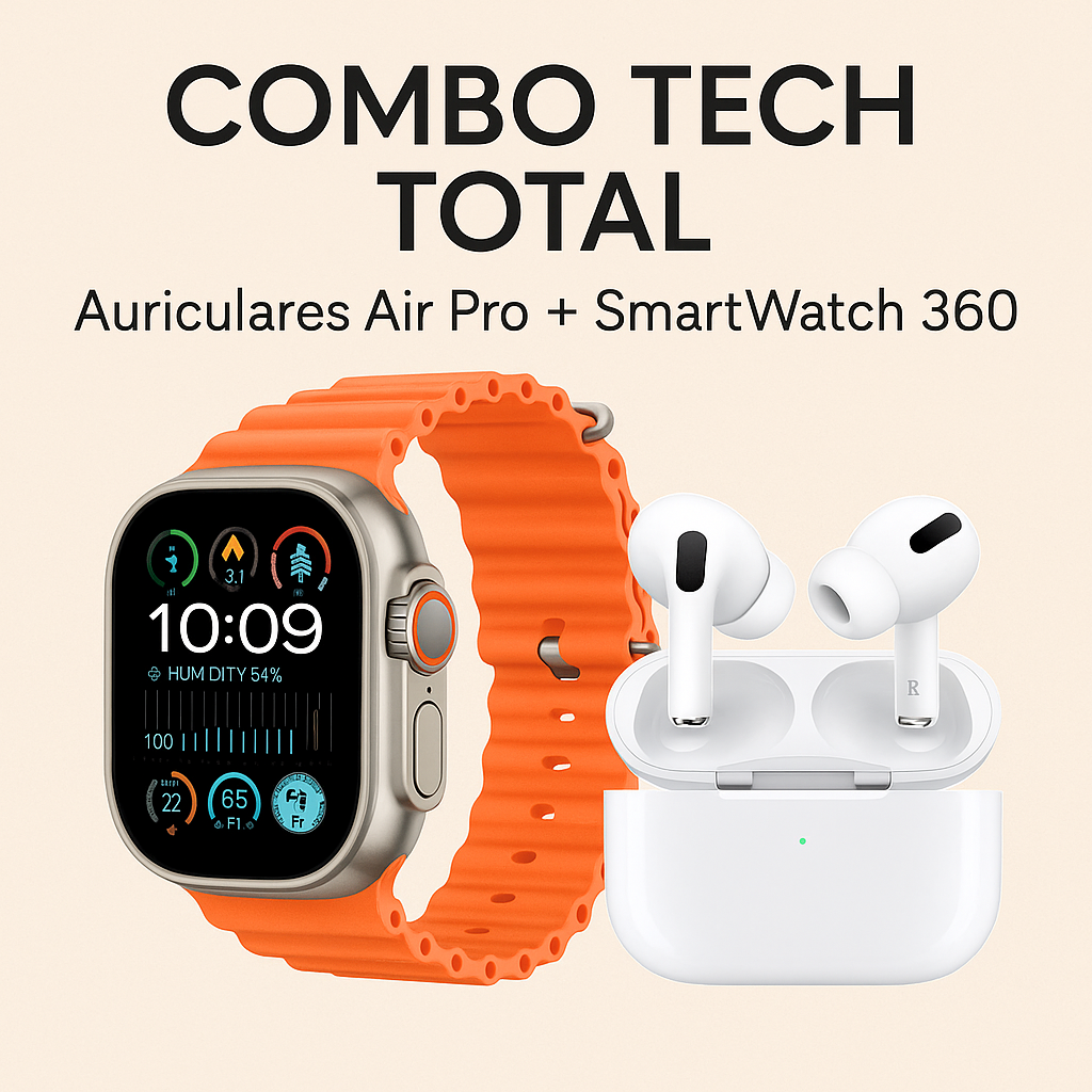 Combo Tech Total: Auriculares Air Pro® + Smartwatch Pro 360®