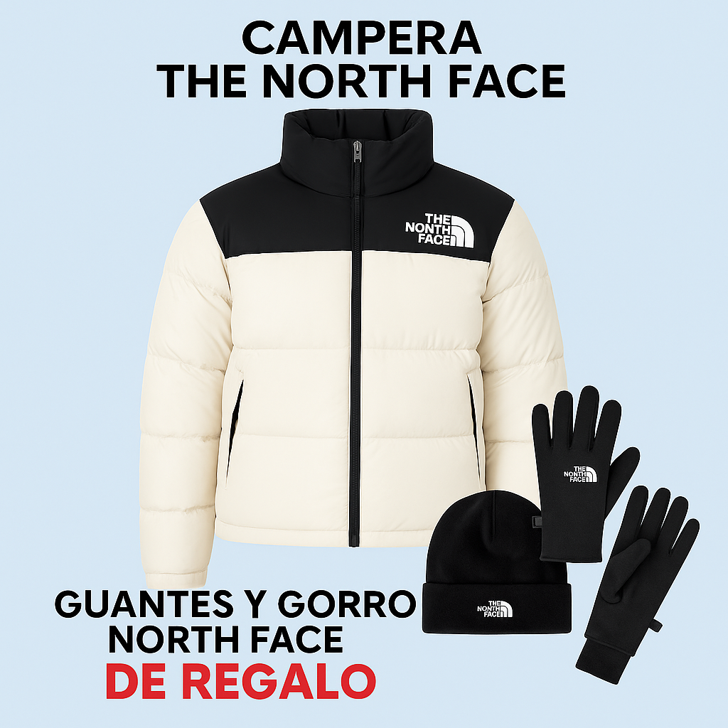 Campera The North Face Puffer ® + Gorrito y Guantes North Face de REGALO!
